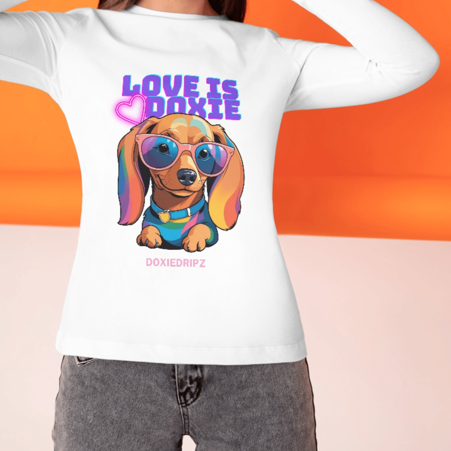 Cute - Love Is Doxie - Long Sleeve Tee