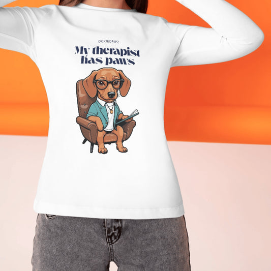 Cute - My Therapist Has Paws - Long Sleeve Tee