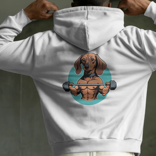 Gym - Bark Loud Lift Heavy - Minimal Hoodie - Backprint