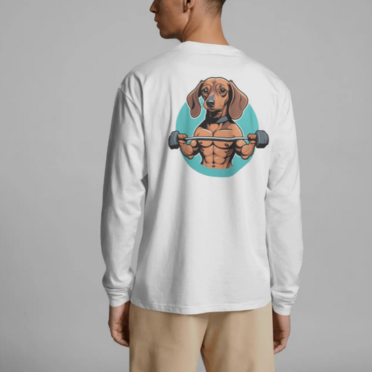 Gym - Bark Loud Lift Heavy - Minimal Long Sleeve Tee - Backprint